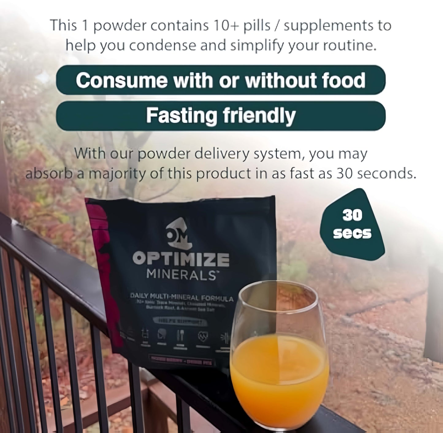 Optimize Minerals Multi Mineral Daily Formula – Magnesium, Electrolytes & Trace Mineral Supplement Powder - Gluten Free Vitamins Drink - Mixed Berry, 30 Servings